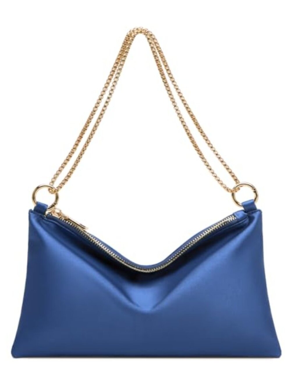 Satin Clutch Evening Bag Detachable Chain Strap Shoulder Purse